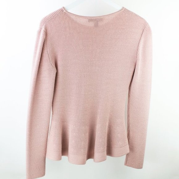 St. John Resort 2013 Blush Wool Peplum Sweater - Picture 3 of 8